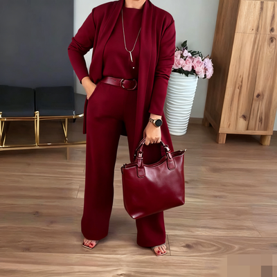Lunara | Elegant tredelt sett med lang cardigan